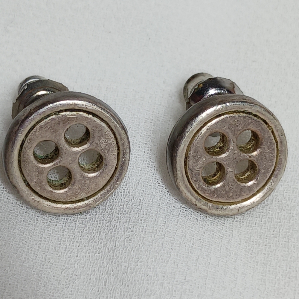 Signed FOXY buttons earrings